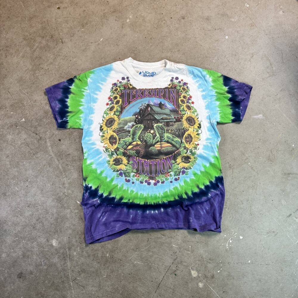 Grateful Dead Terrapin Station 1999 Liquid Blue Tie Dye T Shirt Sz L